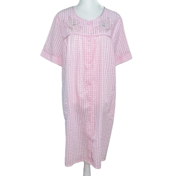 Croft & Barrow Women’s Night Gown Size M Intimates Pink Floral Embroidered - Picture 1 of 9
